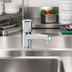 Thumbnail image #2 for Krowne Royal Series Single-Hole Deck Mount Self-Closing Metering Faucet, Polished Chrome, 1.5 GPM