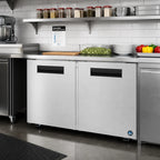 Thumbnail image #2 for Hoshizaki Steelheart UF48B-LP 48-Inch Two-Section Undercounter Reach-In Freezer, Stainless Steel, Solid Hinged Doors, 12.0 Cu. Ft.
