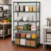 Thumbnail image #2 for Quantum 60 x 24 x 63 Inch 5-Shelf Wire Shelving Starter Kit, Green Epoxy Antimicrobial