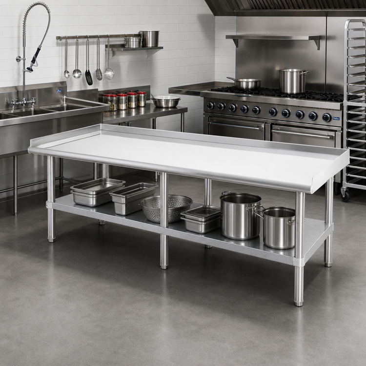 Product image #2 for Sapphire Manufacturing 60" x 24" 16-Gauge Stainless Steel Equipment Stand with Galvanized Undershelf