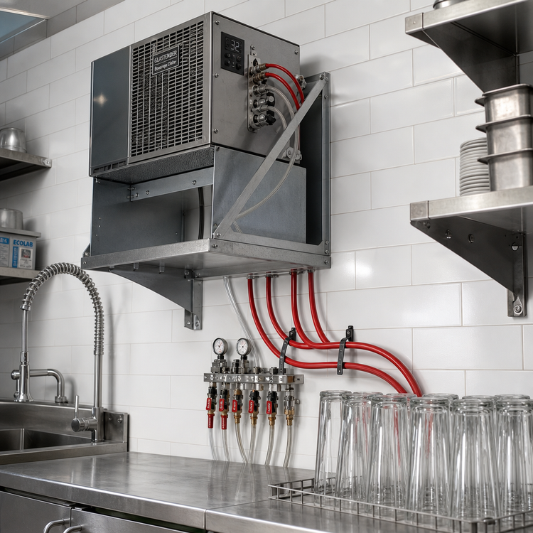 Product image #2 for Glastender Wall Rack for Beverage Line Chillers, 16-Gauge Galvanized Steel