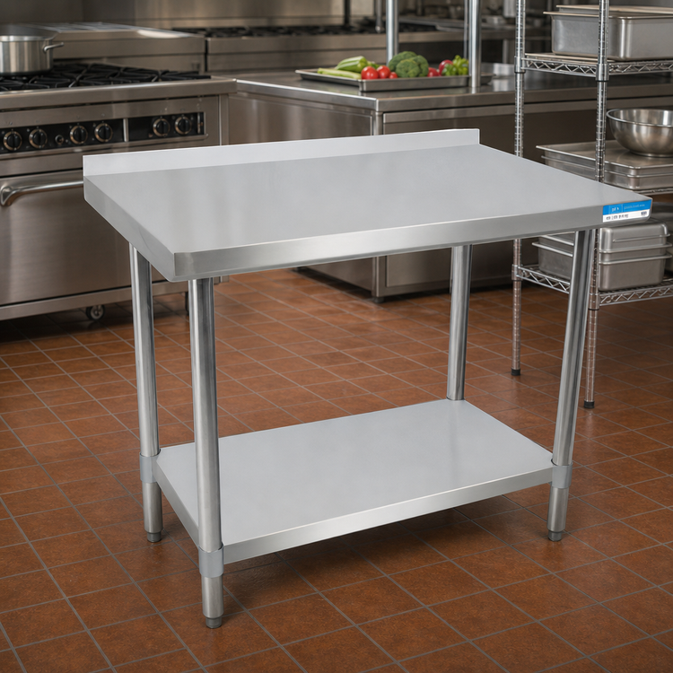 Product image #2 for BK Resources 72" x 18" Stainless Steel Work Table with 1-1/2" Rear Riser and Adjustable Undershelf