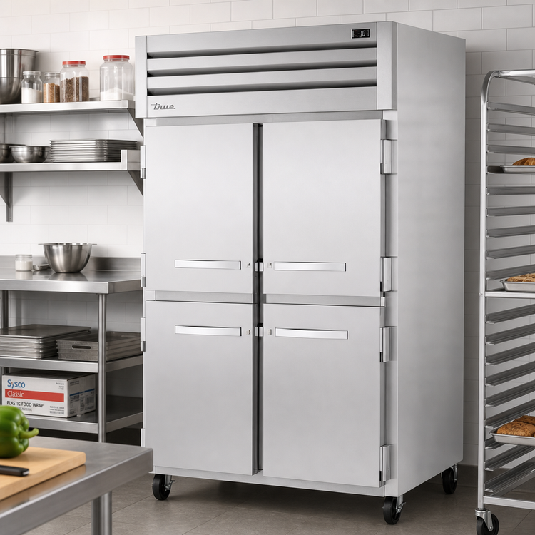 Product image #2 for True Spec Series Two-Section Reach-In Freezer with 4 Half Doors, 52 5/8-Inch Wide