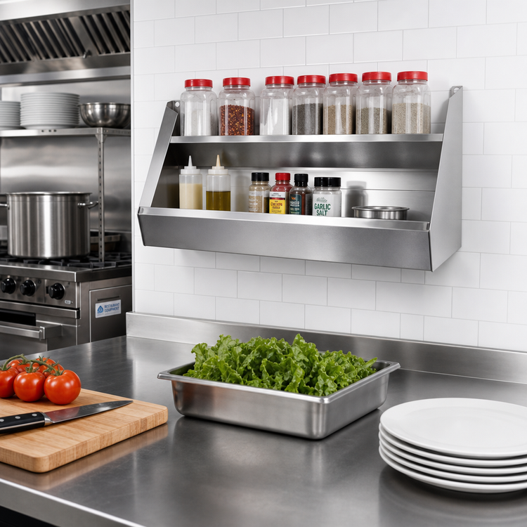 Product image #2 for CHOICE Double Stainless Steel Speed Rail, 47 Inch W x 10 Inch D, Keyhole Mounted