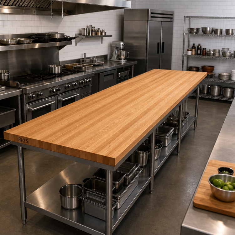 Product image #2 for John Boos Appalachian Red Oak Edge Grain Kitchen Countertop, 144 x 25 x 1-1/2 Inch