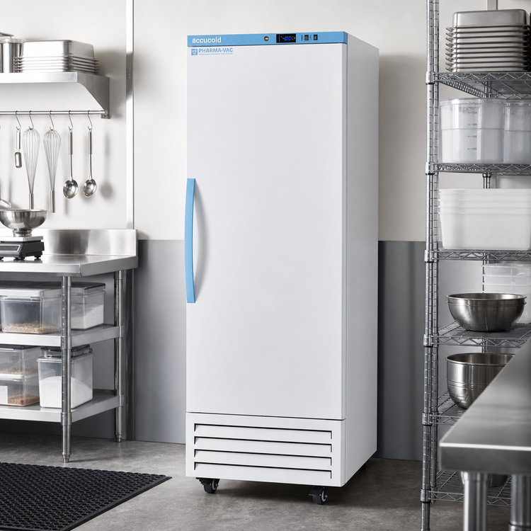 Product image #3 for Accucold Pharma-Vac 24 Inch Wide Upright Vaccine All-Freezer, 9.53 Cu. Ft., White, Self-Contained Bottom Mount