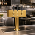 Thumbnail image #2 for Micro Matic T-Style Countertop Air-Cooled Draft Beer Tower with 3 Brass Faucets, PVD Brass Finish