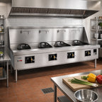 Thumbnail image #2 for Town Equipment York Y-4-STD 4-Chamber Gas Chinese Wok Range with Water-Cooled Top