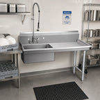 Thumbnail image #2 for John Boos JDTS-20-26R-X 26-Inch Straight Soiled Dishtable with Pre-Rinse Sink, Right-to-Left, 16-Gauge Type 300 Stainless Steel, 10-Inch Backsplash