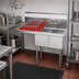 Thumbnail image #2 for KoolMore 43-Inch Two-Compartment Stainless Steel Commercial Sink with Left Drainboard and Backsplash