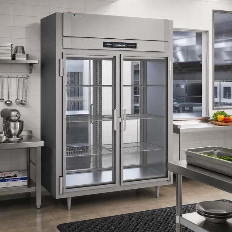 Product image #3 for Victory UltraSpec FS-2D-S1-EW-PT-G-HC Extra Wide Two-Section Pass-Thru Glass Door Freezer