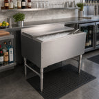 Thumbnail image #2 for John Boos UBIB-2136-X 36"W Underbar Cocktail Ice Bin, 13-1/2" Deep, Insulated, Stainless Steel, 2-Piece Sliding Lid