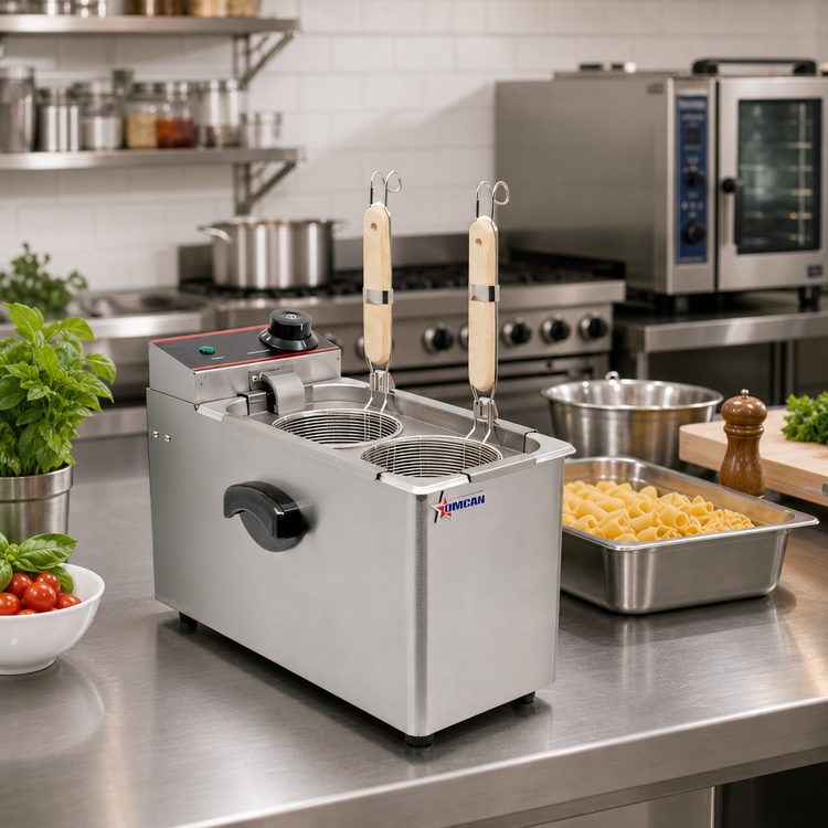 Product image #2 for Omcan USA Countertop Electric Pasta Cooker, 4L Single Tank, 120V, with 2 Baskets