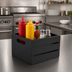 Thumbnail image #2 for American Metalcraft Black Wood 1-Section Rectangular Condiment Caddy