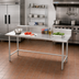 Thumbnail image #2 for Advance Tabco 84-Inch x 24-Inch 16-Gauge 304 Stainless Steel Work Table with 5-Inch Backsplash