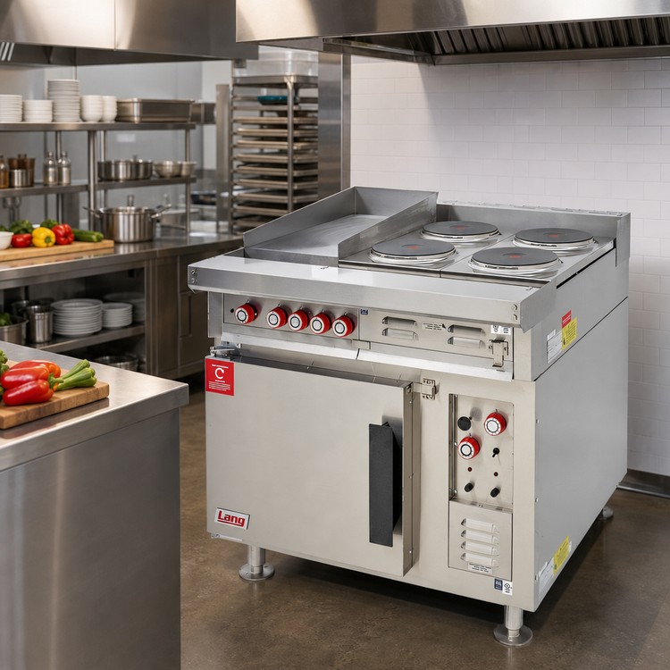 Product image #3 for Lang 36-Inch Electric Heavy Duty Range with Standard Oven Base, 1 Hot Top, and 4 French Plates