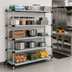 Thumbnail image #2 for Quantum Stationary 5-Shelf Solid Stainless Steel Shelving Starter Kit, 72 Inch W x 21 Inch D x 54 Inch H