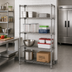 Thumbnail image #2 for Quantum 36 Inch W x 21 Inch D x 86 Inch H Stationary Wire Shelving Starter Kit, 4 Shelves, 304 Stainless Steel