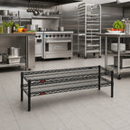 Thumbnail image #2 for Eagle Group QuadTruss HDFCM1454V 2-Tier Front Case Merchandise Wire Shelving Unit, 54 x 14 x 14 Inches, Pewter Gray