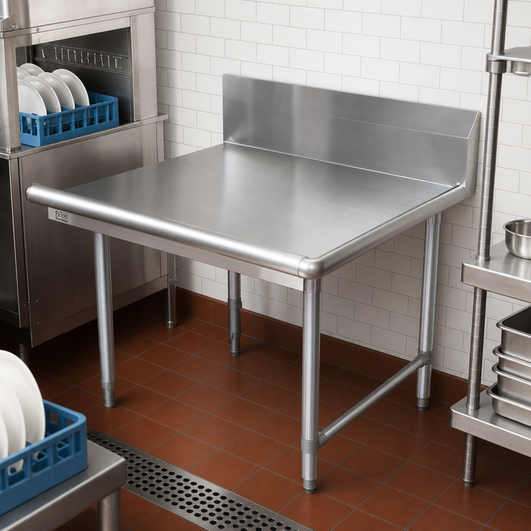 Product image #2 for John Boos Pro-Bowl 60-Inch Straight Clean Dish Table, Left-to-Right, 14 Gauge 300 Series Stainless Steel