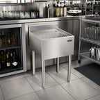 Thumbnail image #2 for Krowne Silver Series 18-GS18 18-Inch Freestanding Underbar Stainless Steel Drainboard, Embossed Top, 3-Inch Backsplash, 1-Inch Drain