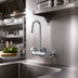 Thumbnail image #2 for Equip 4-Inch Wall Mount Mixing Faucet with 3-Inch Swivel Gooseneck and 0.5 GPM Vandal-Resistant Spray Device
