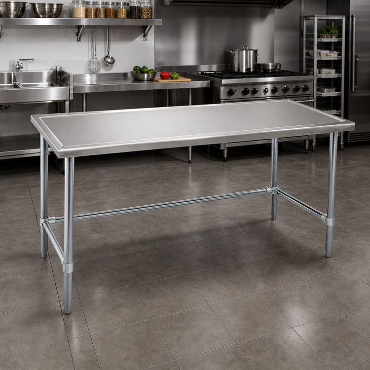 Product image #2 for Eagle Group Spec-Master Marine Series Stainless Steel Work Table, 60 x 30 Inch, 14-Gauge Top, Box Marine Edge, Galvanized Base