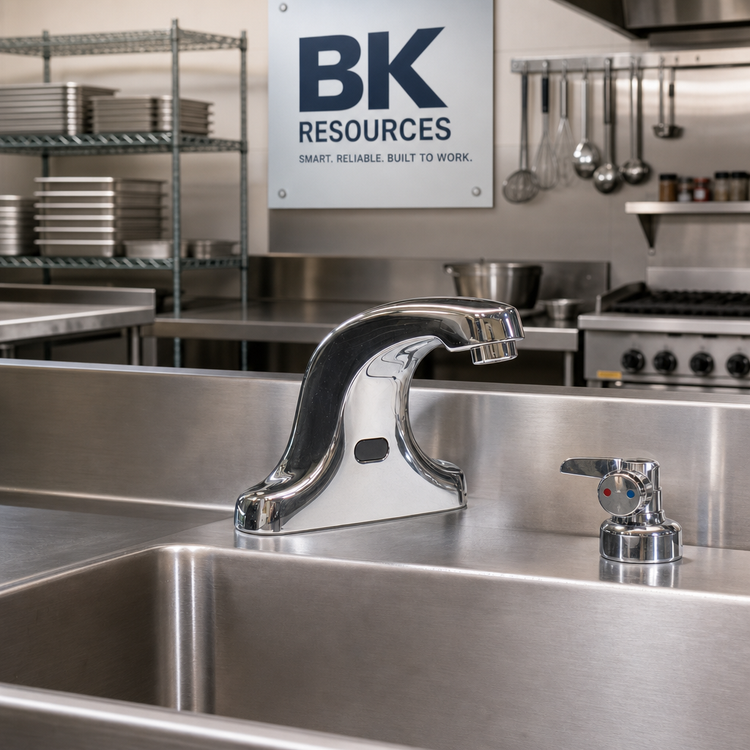 Product image #2 for BK Resources 4-Inch Deck Mount Motion-Sensor Faucet with Fixed Spout and Mixing Valve