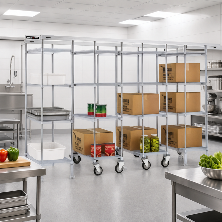 Product image #2 for Master Trak Overhead Track High-Density Storage Mobile Unit Kit for 21-Inch Deep Shelves