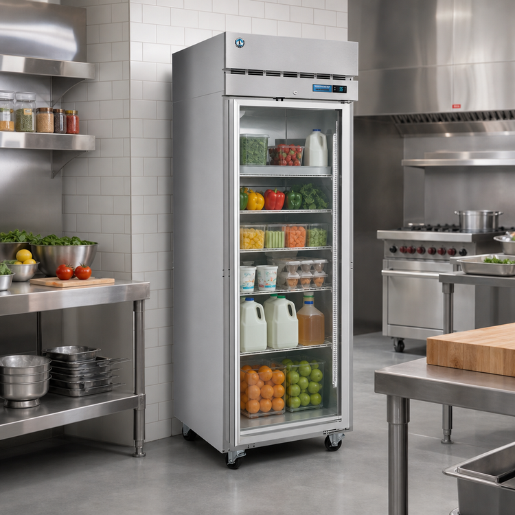 Product image #2 for Hoshizaki Steelheart One-Section Full Glass Door Reach-In Refrigerator, 23.1 Cu. Ft., Top-Mounted Self-Contained