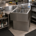 Thumbnail image #3 for BK Resources Slim-Line 3-Compartment Stainless Steel Underbar Sink with Left Drainboard and Pedestal Base, 48-Inch