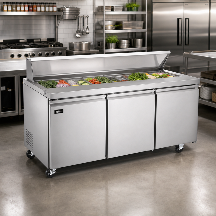 Product image #3 for 71-Inch Mega Top 3-Section Refrigerated Sandwich/Salad Prep Table