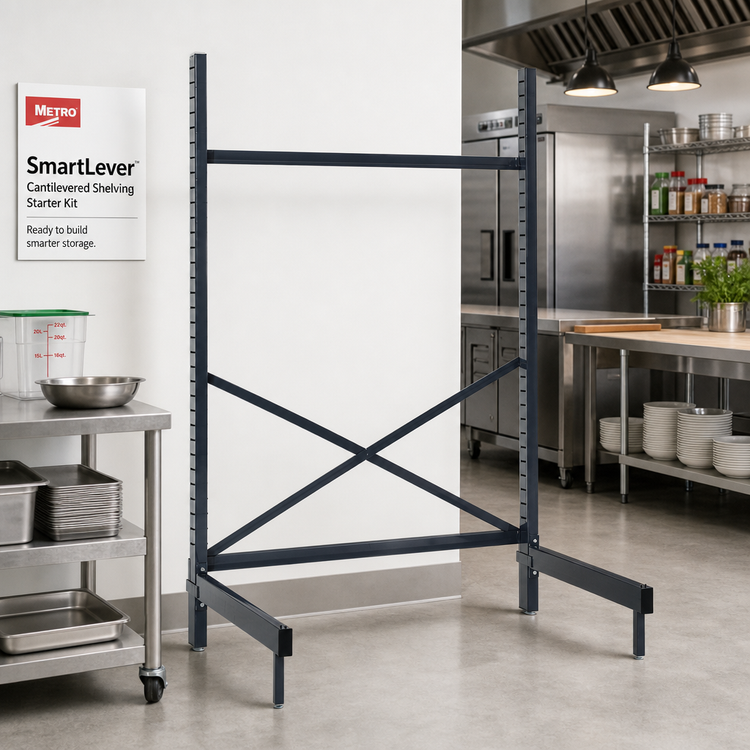 Product image #2 for Metro SmartLever Cantilevered Shelving Starter Kit for 54"W x 21"D Shelves