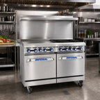 Thumbnail image #2 for Imperial (Middleby) Pro Series IR-2-G36-C-XB 48-Inch Gas Range with 2 Open Burners, 36-Inch Griddle, Convection Oven & Open Cabinet