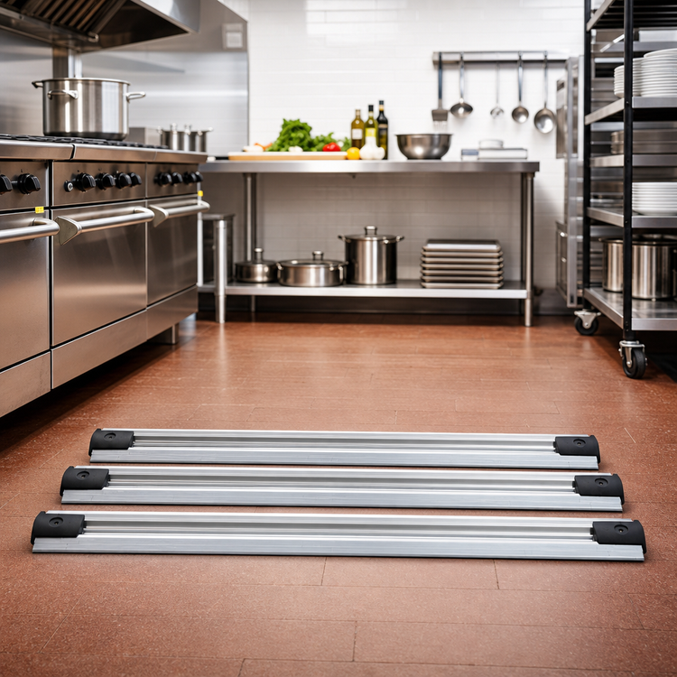 Product image #2 for Quantum Double Unit Floor Track Assembly Kit with 3 18-Foot V-Groove Aluminum Tracks