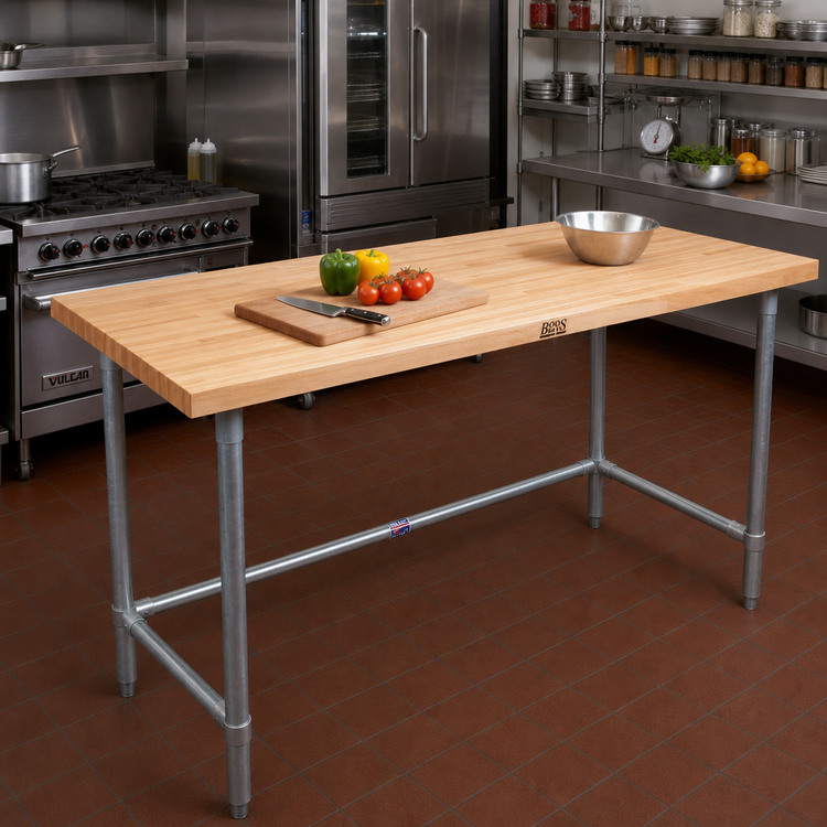 Product image #2 for John Boos SNB17A Wood Top Work Table, 108 x 36 x 35-1/4 In., 1-3/4 In. Thick Maple Top
