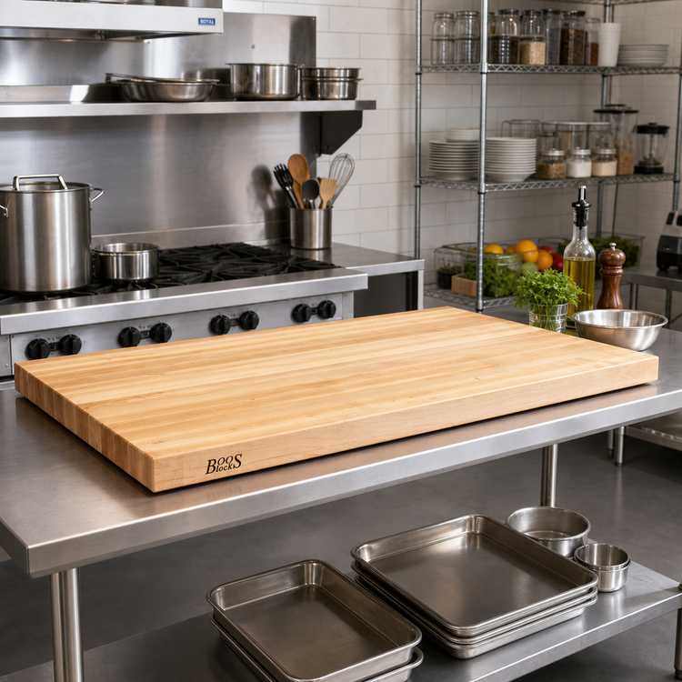 Product image #2 for John Boos Boos Block 48 x 30 Inch Kitchen Countertop, 1-1/2 Inch Thick, Edge Grain Northern Hard Rock Maple, Oil Finish