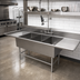 Thumbnail image #2 for John Boos Pro-Bowl 3-Compartment Sink with Left and Right Drainboards, 30 x 24 x 12 Inch Bowls