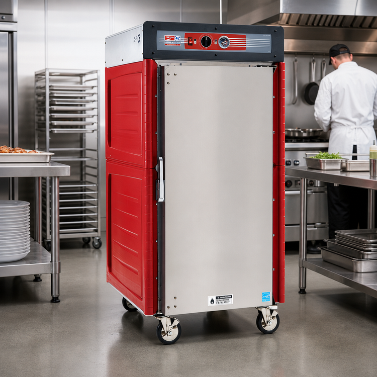 Product image #2 for Metro C5 4 Series Insulation Armour Plus 5/6 Height Mobile Heated Holding Cabinet, Solid Door, Universal Slides