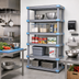 Thumbnail image #2 for Quantum Millenia 5-Shelf Gray Polymer Shelving Unit, 72-Inch W x 24-Inch D x 74-Inch H