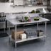 Thumbnail image #2 for Advance Tabco Stainless Steel Cocktail Station Work Table with 5-Inch Backsplash and Adjustable Undershelf, 108 x 36 Inches