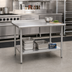 Thumbnail image #2 for BlendPort Deluxe Series 30 in. x 30 in. Square Stainless Steel Work Table with Rear Upturn and Adjustable Undershelf