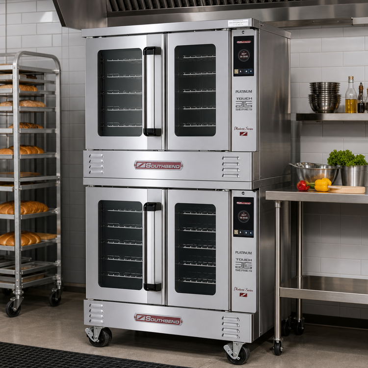 Product image #2 for Southbend Platinum Series Double Deck Standard-Depth Gas Convection Oven with Touchscreen Controls and Independent Doors