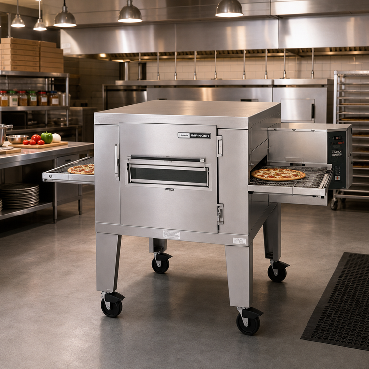 Product image #2 for Lincoln Impinger I 1400 Series FastBake Electric Single-Stack Conveyor Pizza Oven Package