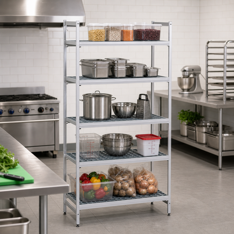 Product image #2 for Fermostock 5-Tier Starter Shelving Unit with Removable Polymer Inserts, 31 x 18 x 83 Inches