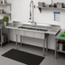 Thumbnail image #2 for Advance Tabco Special Value Series 3-Compartment Fabricated Sink with Left and Right Drainboards, 24 x 24 x 14 Bowls