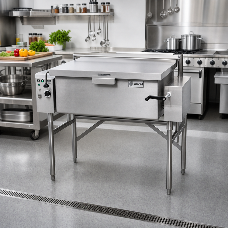 Product image #2 for Classic 37-Gallon Electric Manual Tilting Skillet, Floor Mounted