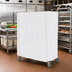 Thumbnail image #2 for Metro White Uncoated Knitted Polyester Banquet Cart Cover, 36 x 18 x 62 Inch