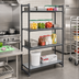 Thumbnail image #2 for Cambro Camshelving Basics Plus Starter Unit — 18 Inches D x 42 Inches L x 64 Inches H, 4-Shelf (3 Vented + 1 Solid), Brushed Graphite