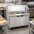 Thumbnail image #3 for Beverage-Air 48-Inch Sandwich Prep Table With Sneeze Guard, 2-Section, 12-Pan, Self-Contained Refrigeration